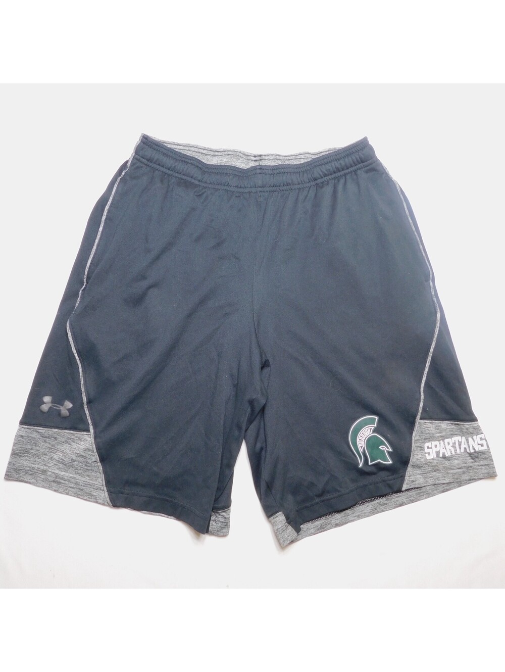 Under Armour Michigan State Spartans Shorts Mens Medium Black Grey Basketball NC